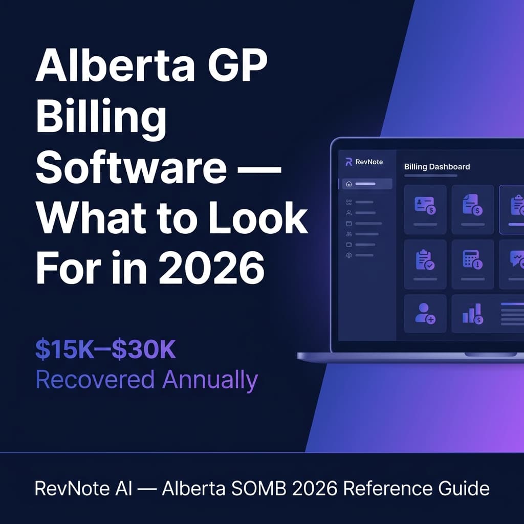 Alberta GP Billing Software — What to Look for in 2026 (and What to Avoid) — RevNote AI