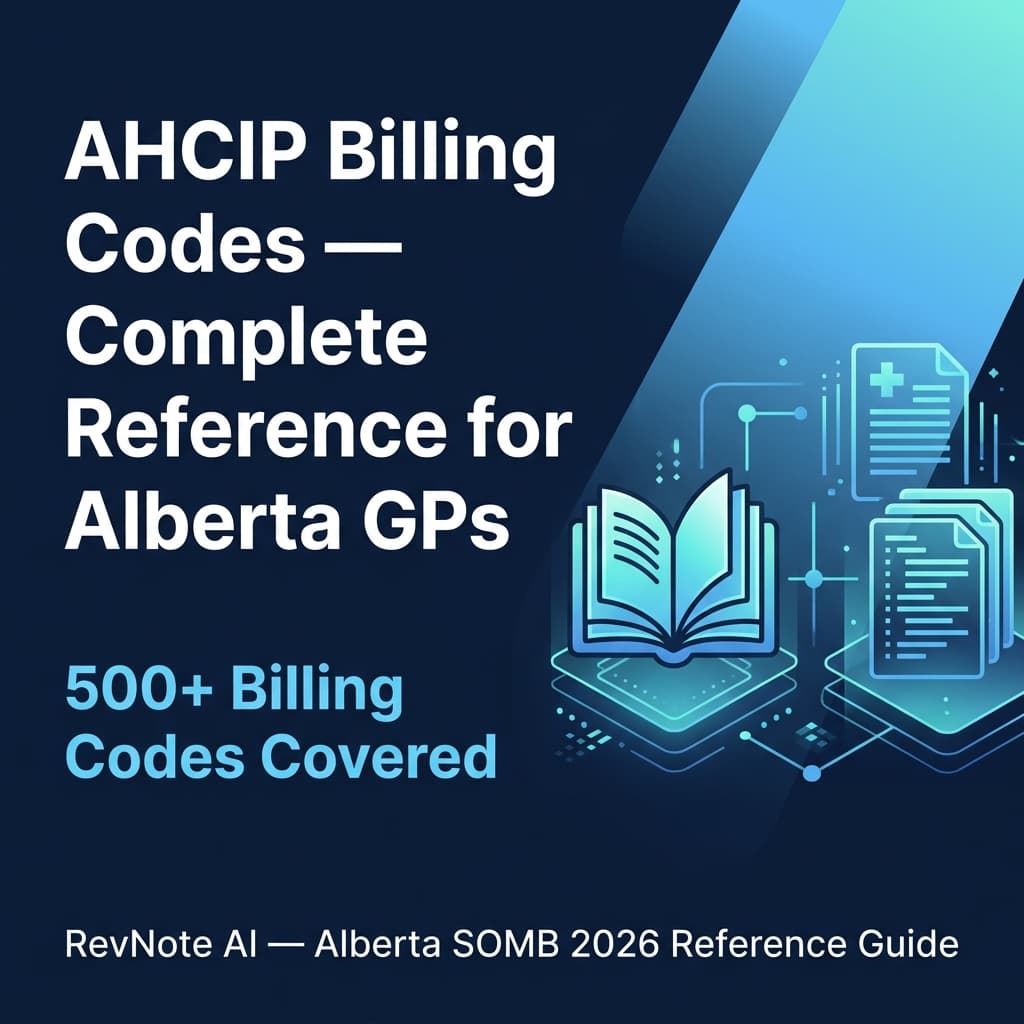AHCIP Billing Codes — Complete Reference for Alberta GPs (2026) — RevNote AI