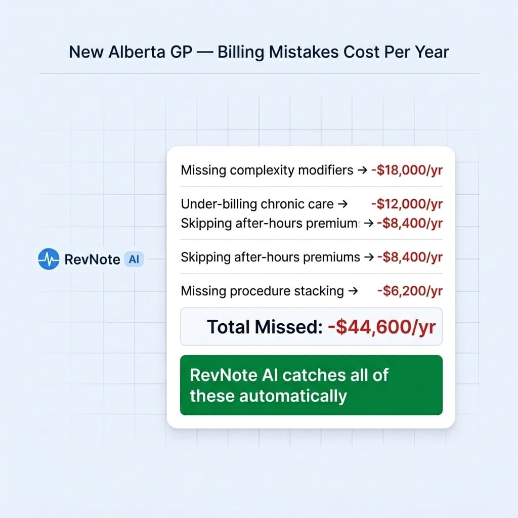 New Alberta GP billing mistakes and cost per year — revenue recovery guide