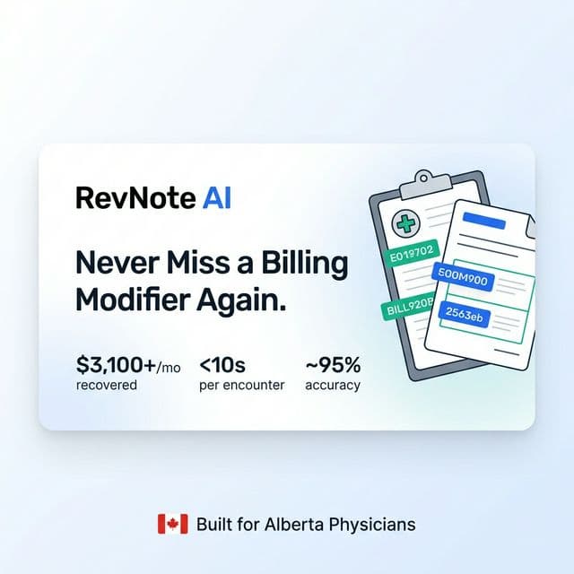 Alberta SOMB 2026 Verified Billing Codes — RevNote AI